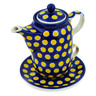 Polish Pottery Tea Set for One 17 oz Yellow Dots