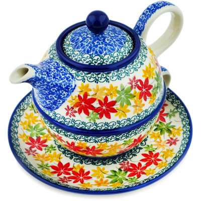Polish Pottery Tea Set for One 22 oz Fall Vibes