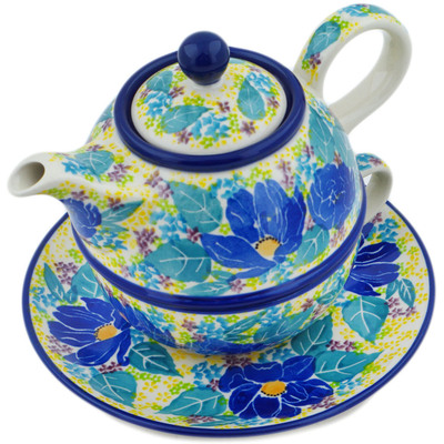 Polish Pottery Tea Set for One 22 oz Jovial UNIKAT