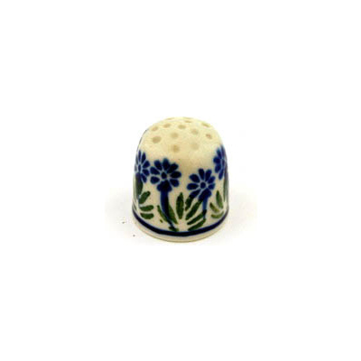Polish Pottery Thimble 1&quot; Springing Calendulas