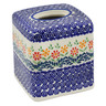 Polish Pottery Tissue Box Cover 6&quot; Wave Of Flowers