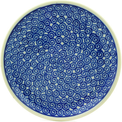 Polish Pottery Toast Plate Baltic Blue