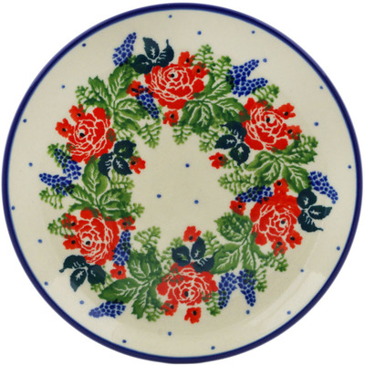 Polish Pottery Toast Plate Blooming Garden