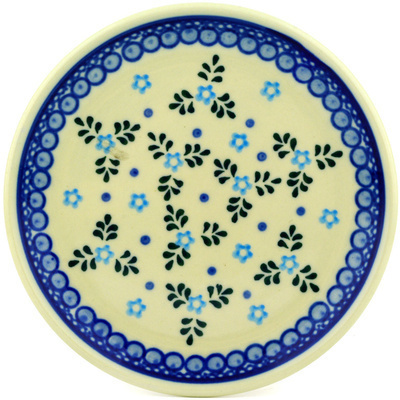 Polish Pottery Toast Plate Blue Alysum Patch