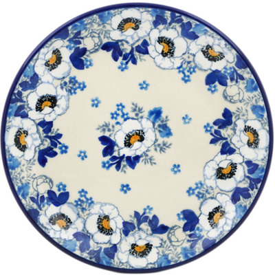 Polish Pottery Toast Plate Blue Spring