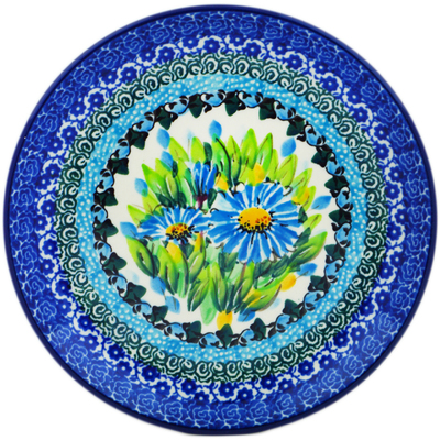 Polish Pottery Toast Plate Bouquet Azul UNIKAT