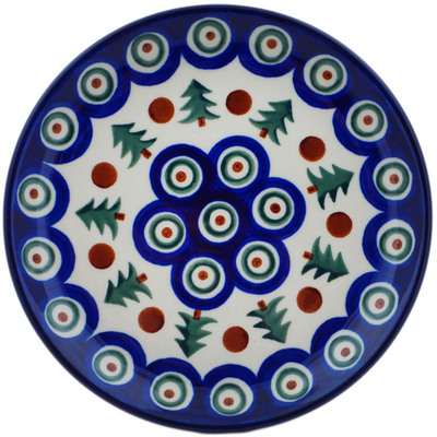Polish Pottery Toast Plate Cranberries And Evergree