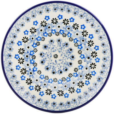 Polish Pottery Toast Plate Delicate Blue Composition