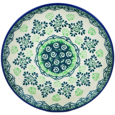 Polish Pottery Toast Plate Green Roses