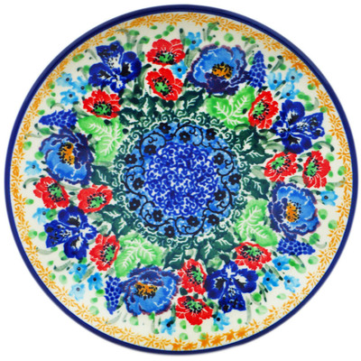 Polish Pottery Toast Plate Lupines And Roses UNIKAT