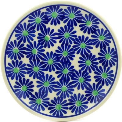 Polish Pottery Toast Plate Periwinkle Blues