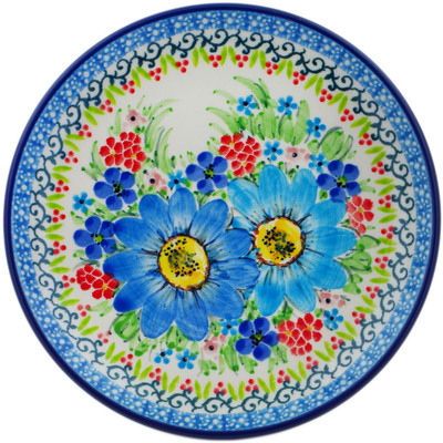 Polish Pottery Toast Plate Springtime Flowers Bouquet UNIKAT