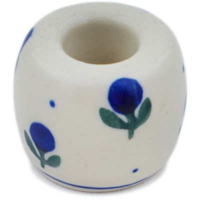 Polish Pottery Toothbrush Holder 2&quot; Blue Buds