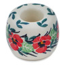 Polish Pottery Toothbrush Holder 2&quot; Red Pansy