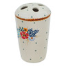 Polish Pottery Toothbrush Holder 5&quot; Rustic Field Flowers Red