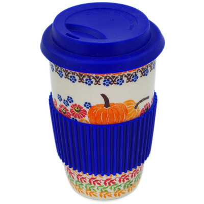 Polish Pottery Travel Coffee Mug Fall Assortment UNIKAT