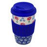 Polish Pottery Travel Coffee Mug Full Blossom
