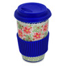 Polish Pottery Travel Coffee Mug Precious Pentas UNIKAT