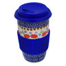 Polish Pottery Travel Coffee Mug Seeds Of Summer UNIKAT