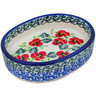 Polish Pottery Tray 3&quot; Delicate Red Flowers