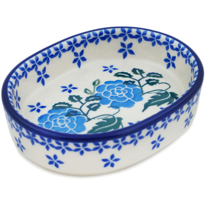 Polish Pottery Tray 3&quot; Flowers In The Snowfall