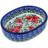 Polish Pottery Tray 4&quot; Red Pansy
