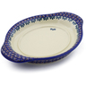 Polish Pottery Tray 9&quot; Blue Cress