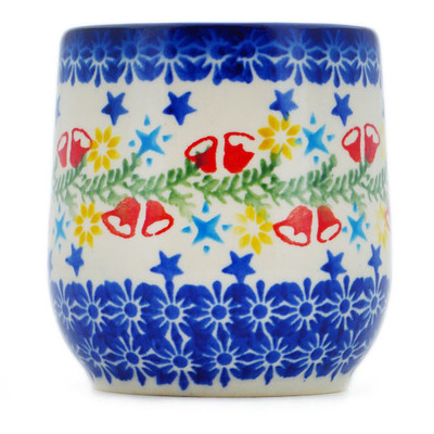 Polish Pottery Tumbler 12 oz Wreath Of Bealls