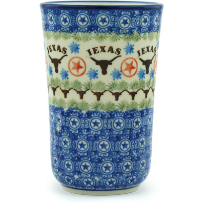 Polish Pottery Tumbler 15 oz State Of Texas