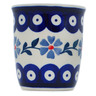 Polish Pottery Tumbler 3 oz Peacock Forget-me-not