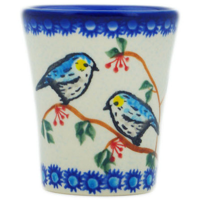 Polish Pottery Tumbler 4 oz Best Bird Friends Forever