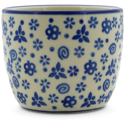 Polish Pottery Tumbler 6 oz Blue Confetti