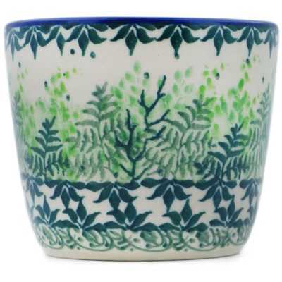 Polish Pottery Tumbler 6 oz Leafy Garden UNIKAT