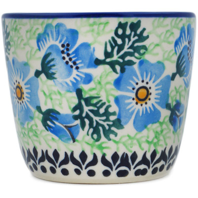 Polish Pottery Tumbler 6 oz Sweet Pea Flower UNIKAT