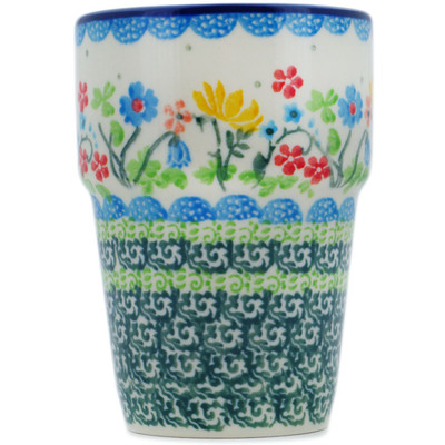 Polish Pottery Tumbler 7 oz Spring Sights UNIKAT