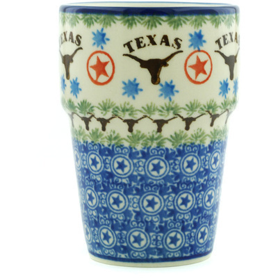 Polish Pottery Tumbler 7 oz State Of Texas