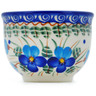 Polish Pottery Tumbler 8 oz Blue Pansy