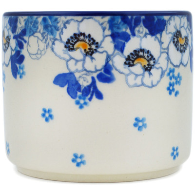 Polish Pottery Tumbler 9 oz Blue Spring