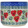 Polish Pottery Tumbler 9 oz Delicate Red Flowers
