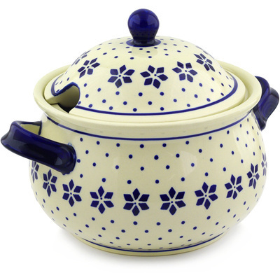 Polish Pottery Tureen 101 oz Snowflake Polka Dot