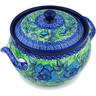 Polish Pottery Tureen 55 oz Matisse Flowers Cobalt UNIKAT