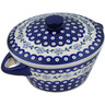Polish Pottery Tureen 57 oz Peacock Forget-me-not