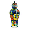 faience Urn 18&quot; Blooming Roses