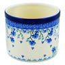 Polish Pottery Utensil Jar 5&quot; Blue Grapevine