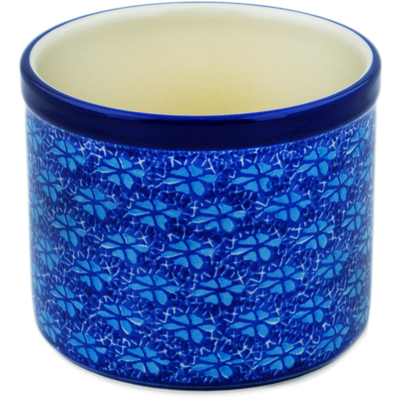 Polish Pottery Utensil Jar 5&quot; Deep Into The Blue Sea