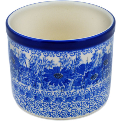 Polish Pottery Utensil Jar 5&quot; Dreams In Blue UNIKAT