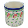 Polish Pottery Utensil Jar 6&quot; Clover Flower Wreath