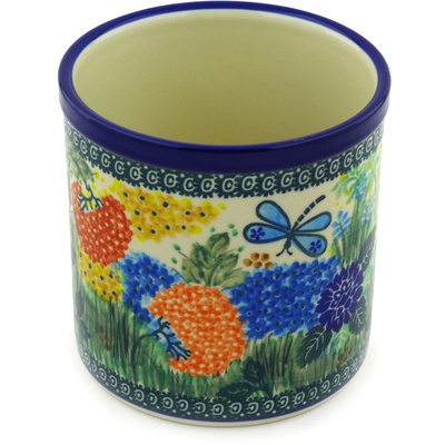 Polish Pottery Utensil Jar 6&quot; Garden Delight UNIKAT