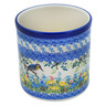 Polish Pottery Utensil Jar 6&quot; Kingfisher Bird UNIKAT