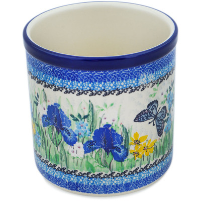 Polish Pottery Utensil Jar 6&quot; Sweet Nectar UNIKAT